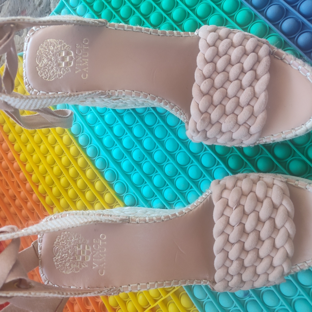 Vince Camuto Cream Braided Slide Sandals